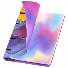 Тетрадь на кольцах А5 160х212 мм, 120 листов, картон, фольга, клетка, BRAUBERG, "Liquid art", 404738 - фото 4