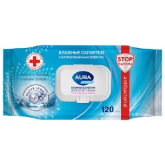 Салфетки влажные 120 шт., AURA Family, антибактериальные, для всей семьи, крышка клапан, 92342, 14622 Салфетки влажные 120 шт., AURA Family, антибактериальные, для всей семьи, крышка клапан, 92342, 14622 - фото 2