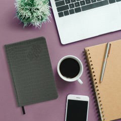 Ежедневник датированный 2026, А5, 138x213 мм, BRAUBERG "Comodo", под кожу, серый, 117052 - фото 13