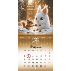 Календарь настенный перекидной 2026 г., BRAUBERG, 12 листов, 21,4х21,4 см, МИНИ, "Magic animals", 116943 - фото 4