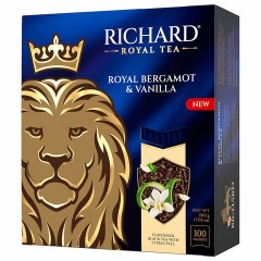 Чай RICHARD "Royal bergamot & vanilla" черный, 100 пакетиков в конвертах по 2 г, 102736 Чай RICHARD "Royal bergamot & vanilla" черный, 100 пакетиков в конвертах по 2 г, 102736 - фото 9