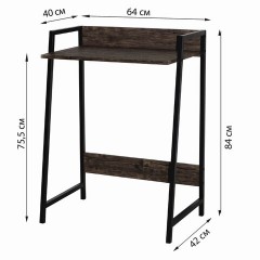 Стол на металлокаркасе BRABIX "LOFT CD-003", 640х420х840 мм, цвет морёный дуб, 641215 - фото 5