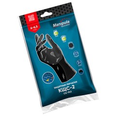 Перчатки латексные MANIPULA "КЩС-2", ультратонкие, размер 8-8,5, M (средний), черные, L-U-032/CG-943 - фото 5
