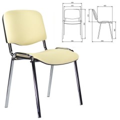 Стул STAFF "Iso Lite CF-008", хром, кожзам бежевый (Z-21), 532568 - фото 2