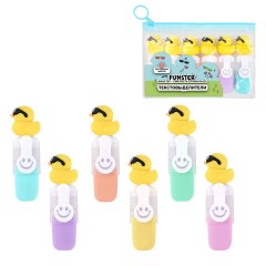 Набор текстовыделителей с топперами 6 ЦВЕТОВ ПАСТЕЛЬ, "КРУТЫЕ УТЯТА", линия 1-4 мм, FUNSTER (ФАНСТЕР), 152652