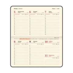 Еженедельник датированный 2026 МАЛЫЙ ФОРМАТ 95х155 мм, А6, BRAUBERG "Augustus", под кожу, голубой, 117185 - фото 15