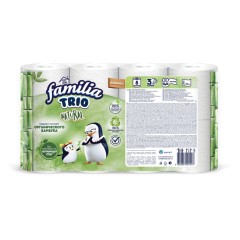 Бумага туалетная бытовая, спайка 8 шт., 3-слойная (8х16,7 м), FAMILIA TRIO Natural, белая, 5080971 - фото 2