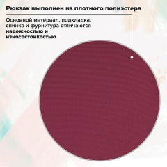 Рюкзак BRAUBERG FRIENDLY универсальный с длинными ручками, бордовый, 37х26х13 см, 270090 - фото 21