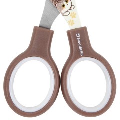 Ножницы 130 мм, коричневые, с цветной печатью "Милые котики", BRAUBERG CUTE CATS, 238957 - фото 5