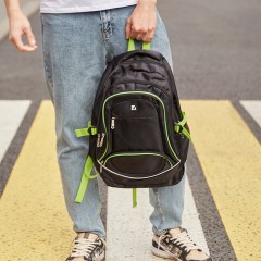 Рюкзак BRAUBERG HIGH SCHOOL универсальный, 3 отделения, "Акцент", черный/салатовый, 46х31х18 см, 270761 - фото 11