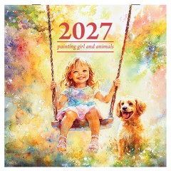 Календарь настенный перекидной 2027 г., BRAUBERG, 12 листов, 28,5х57 см, "Painting girl", 118420 - фото 2