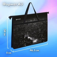 Папка для рисунков и чертежей с ручками BRAUBERG А3, пластик, молния сверху, "Night city", 273410 Папка для рисунков и чертежей с ручками BRAUBERG А3, пластик, молния сверху, "Night city", 273410 - фото 9
