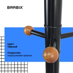 Вешалка-стойка BRABIX "CR-8243" на мраморном диске, металл, 6+3 крючка, цвет черный, 606438 - фото 10