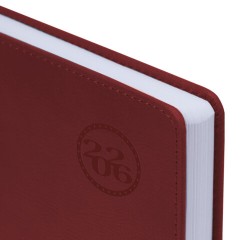 Ежедневник датированный 2026 БОЛЬШОЙ ФОРМАТ 210х297 мм, А4, BRAUBERG "Favorite", под кожу, бордо, 117240 - фото 4