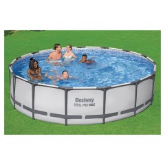 Каркасный бассейн, фильтр-насос 3028 л/ч, лестница, тент "Steel Pro Max" 457х107 см, 14970 л, усиленный каркас, BESTWAY, 56488 - фото 7