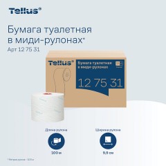 Бумага туалетная д/дисп Торк/Tellus в миди-рул Т6 2сл100м27рул127530/127531 - фото 10