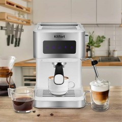 Кофеварка рожковая KITFORT КТ-7139, 1050 Вт, объем 1,5 л, 15 бар, ручной капучинатор, белая Кофеварка рожковая KITFORT КТ-7139, 1050 Вт, объем 1,5 л, 15 бар, ручной капучинатор, белая - фото 5