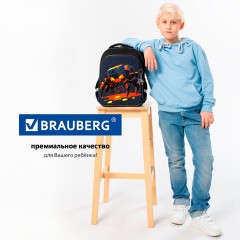 Ранец BRAUBERG QUADRO, 3 отделения, с брелком, Fire spider, 37х28х18 см, 273106 - фото 24