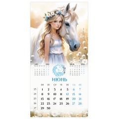Календарь настенный перекидной 2026 г., BRAUBERG, 12 листов, 28,5х28,5 см, "Лошадка и девочка", 116937 - фото 9