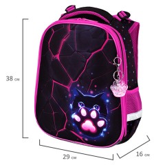 Ранец BRAUBERG PREMIUM, 2 отделения, с брелоком, "Pink lava", 38х29х16 см, 273097 Ранец BRAUBERG PREMIUM, 2 отделения, с брелоком, "Pink lava", 38х29х16 см, 273097 - фото 12