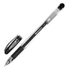 Ручка гелевая с грипом BRAUBERG "Fine Gel", ЧЕРНАЯ, игольчатый узел 0,5 мм, линия письма 0,35 мм, 141180