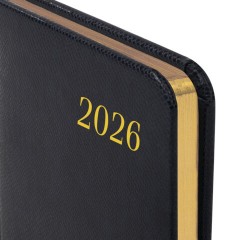 Еженедельник датированный 2026, А5, 145х215 мм, BRAUBERG "Iguana", под кожу, черный, 117171 - фото 4