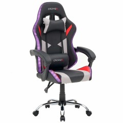 Кресло компьютерное CROMEX (КРОМЕКС) "Quantum GM-155 RGB", подсветка, две подушки, экокожа, черное/красное/серое, 532955 - фото 24