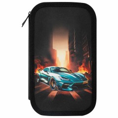 Пенал ЮНЛАНДИЯ, 3 отделения, картон с эффектом soft-touch, 19х11 см, "Fire car", 272267 Пенал ЮНЛАНДИЯ, 3 отделения, картон с эффектом soft-touch, 19х11 см, "Fire car", 272267 - фото 2
