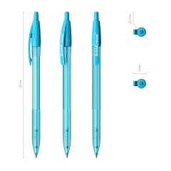 Ручка шариковая автоматическая ERICH KRAUSE "R-301 Spring", СИНЯЯ, корпус ассорти, 1,0 мм, линия письма 0,5 мм, 53344 - фото 4