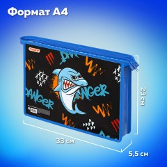 Папка для тетрадей ПИФАГОР А4, 1 отделение, картон/пластик, на молнии, "Angry shark", 272129 Папка для тетрадей ПИФАГОР А4, 1 отделение, картон/пластик, на молнии, "Angry shark", 272129 - фото 9
