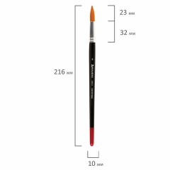 Кисть BRAUBERG синтетика, круглая, №8, 200853 Кисть BRAUBERG синтетика, круглая, №8, 200853 - фото 6