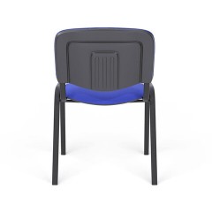Стул для персонала и посетителей "ИЗО", черный каркас, ткань черно-синяя, В-12/С-14 - фото 6
