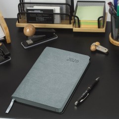 Ежедневник датированный 2026 А5 138x213 мм, BRAUBERG "Stylish", под кожу, гибкий, серо-голубой, 117105 - фото 5