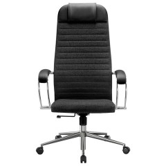 Кресло офисное МЕТТА "К-27" хром, ткань, сиденье и спинка мягкие, черное - фото 8