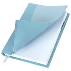 Ежедневник недатированный В6 130х185 мм BRAUBERG "Glam", под кожу, 160 л., голубой, 116220 - фото 5