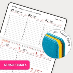 Еженедельник датированный 2026, МАЛЫЙ ФОРМАТ 95х155 мм, А6, BRAUBERG "Rainbow", под кожу, бирюза, 117189 - фото 18