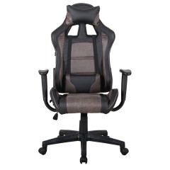 Кресло компьютерное BRABIX "GT Racer GM-100", две подушки, ткань, экокожа, черное/коричневое, 531819 - фото 4