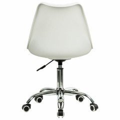 Кресло стул BRABIX "Eames MG-310 CH", хром, пластик белый, экокожа белая, 532923 Кресло стул BRABIX "Eames MG-310 CH", хром, пластик белый, экокожа белая, 532923 - фото 4