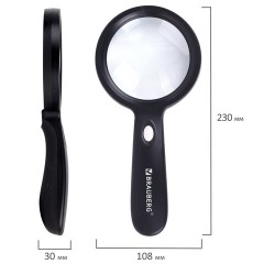 Лупа просмотровая с LED-ПОДСВЕТКОЙ, диаметр 90 мм, увеличение 10, корпус черный, BRAUBERG, 455928 - фото 10