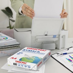 Бумага офисная А4, 80 г/м2, 500 л., марка С, ОФИСМАГ, Россия, 146% (CIE), 110532 - фото 7