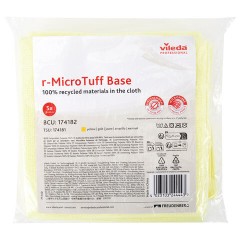 Салфетки VILEDA PROFESSIONAL "МикроТафф Бейс" КОМПЛЕКТ 5 шт., микрофибра, желтый, 36х36 см, 174182 - фото 9