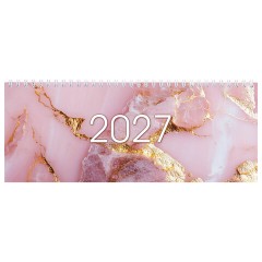 Планинг датированный 2027 285х112 мм, STAFF, гребень, картонная обложка, 64 листа, "Мрамор", 118705 - фото 2