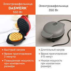 Электровафельница антипригарная для венских и бельгийских вафель, d12,5см, 550 Вт, DASWERK (ДАСВЕРК), WM-2, 455522 Электровафельница антипригарная для венских и бельгийских вафель, d12,5см, 550 Вт, DASWERK (ДАСВЕРК), WM-2, 455522 - фото 12
