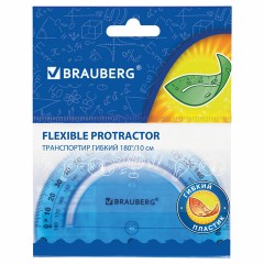Транспортир 10 см гибкий BRAUBERG "FLEX", пластиковый, 180 градусов, ассорти, европодвес, 210676 Транспортир 10 см гибкий BRAUBERG "FLEX", пластиковый, 180 градусов, ассорти, европодвес, 210676 - фото 8