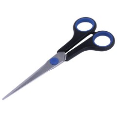 Ножницы BRAUBERG "Soft Grip", 165 мм, черно-синие, резиновые вставки, 3-х сторонняя заточка, 230761 - фото 3