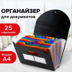 Папка-органайзер для бумаг и документов на резинке, 25 отделений, BRAUBERG DOCS, А4, черная, 271151 Папка-органайзер для бумаг и документов на резинке, 25 отделений, BRAUBERG DOCS, А4, черная, 271151 - фото 11