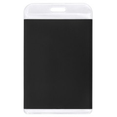 Бейдж вертикальный для пропуска и ID-карт, 85х54 мм, черный, BRAUBERG ULTRA, 238912 - фото 3