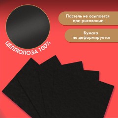 Бумага для пастели АБРАЗИВНАЯ А4 в папке, 15 листов, ЧЕРНАЯ, 240 г/м2, BRAUBERG ART, 117765 - фото 4