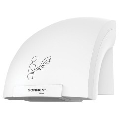 Сушилка для рук SONNEN HSD-A905, 1200 Вт, 30 м/с, IPX1, пластик, белая, 701868
