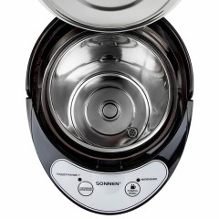 Термопот SONNEN TP-60, 6 л, 900 Вт, 1 температурный режим, 3 режима подачи воды, сталь, черный/серебро, 456713 - фото 10